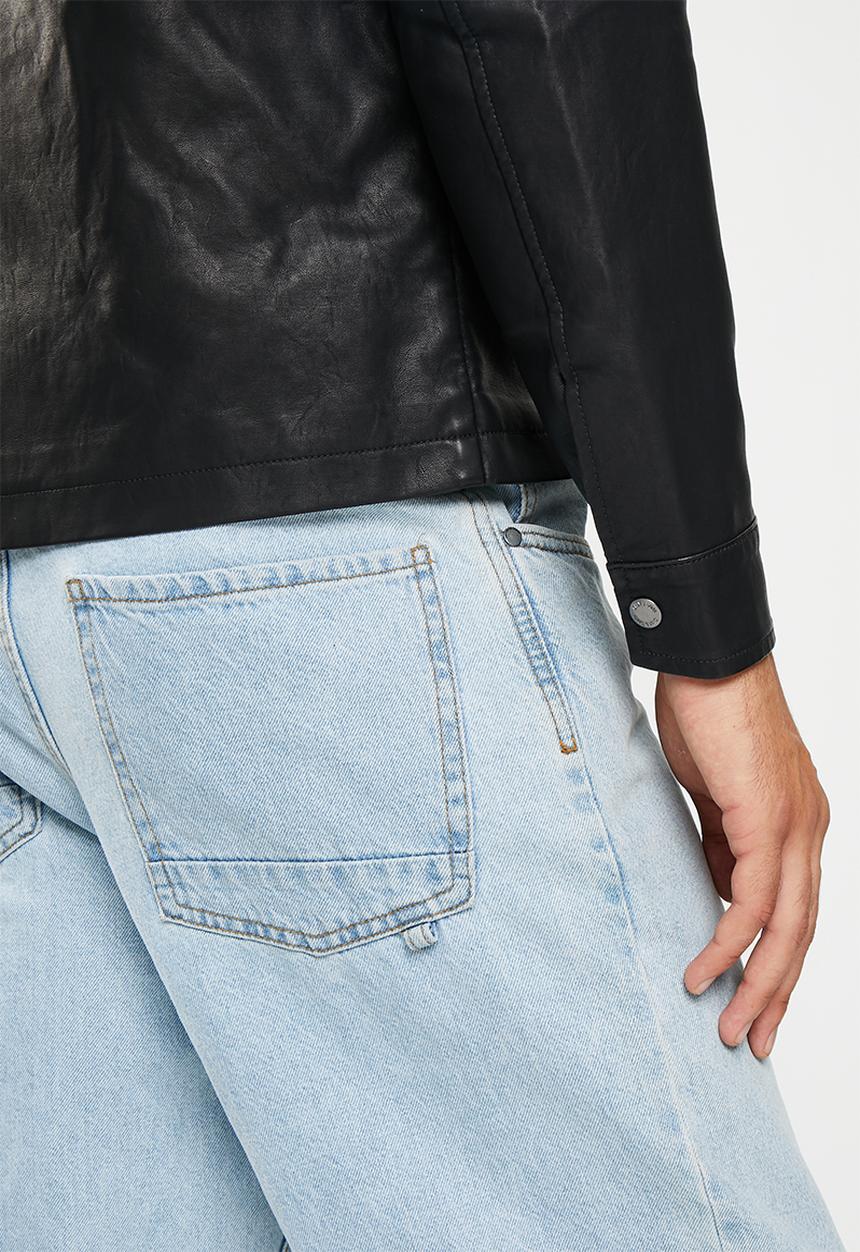 Only & Sons - Onsantonio pu hood jacket otw - black