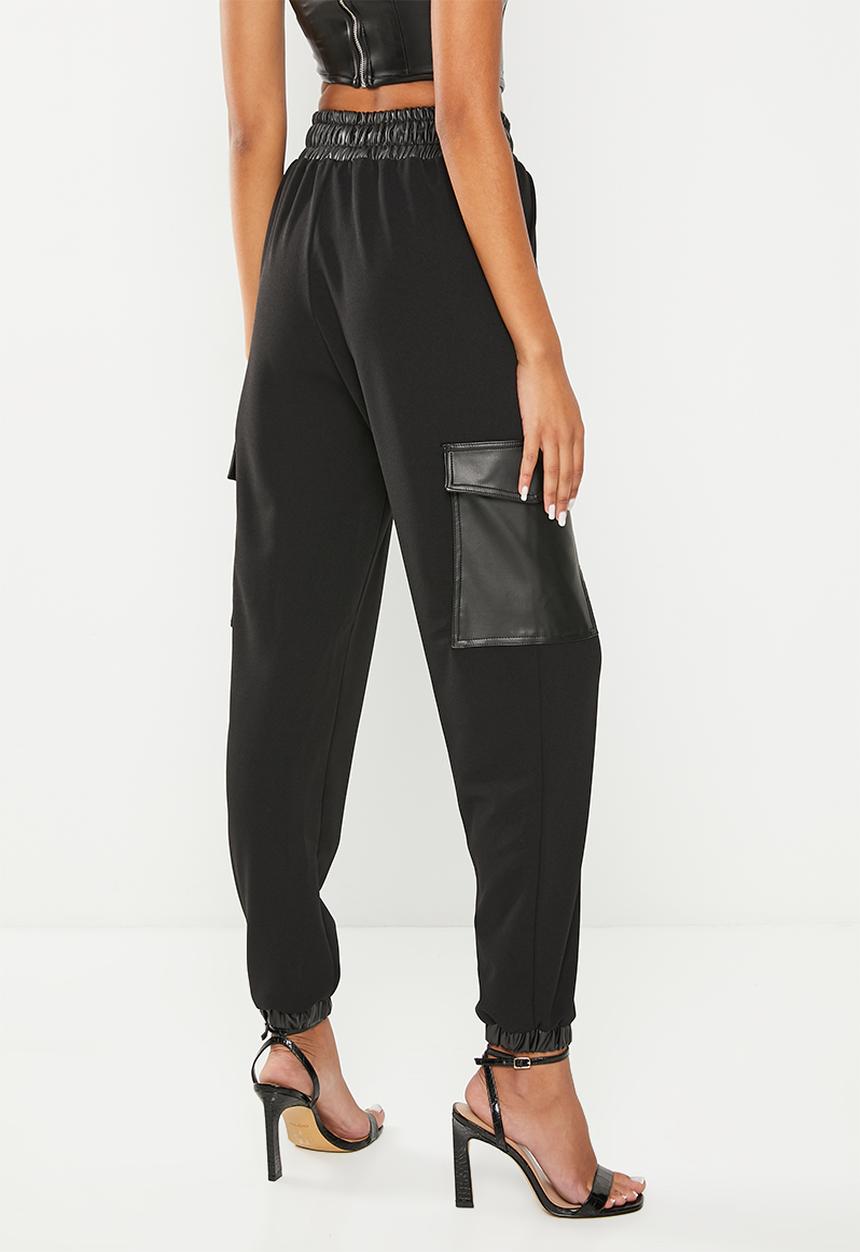 SISSY BOY - Never enough: cargo pants with elasticated waist - black