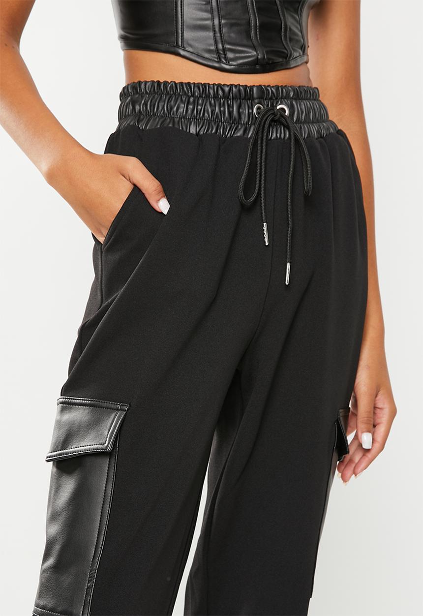 SISSY BOY - Never enough: cargo pants with elasticated waist - black