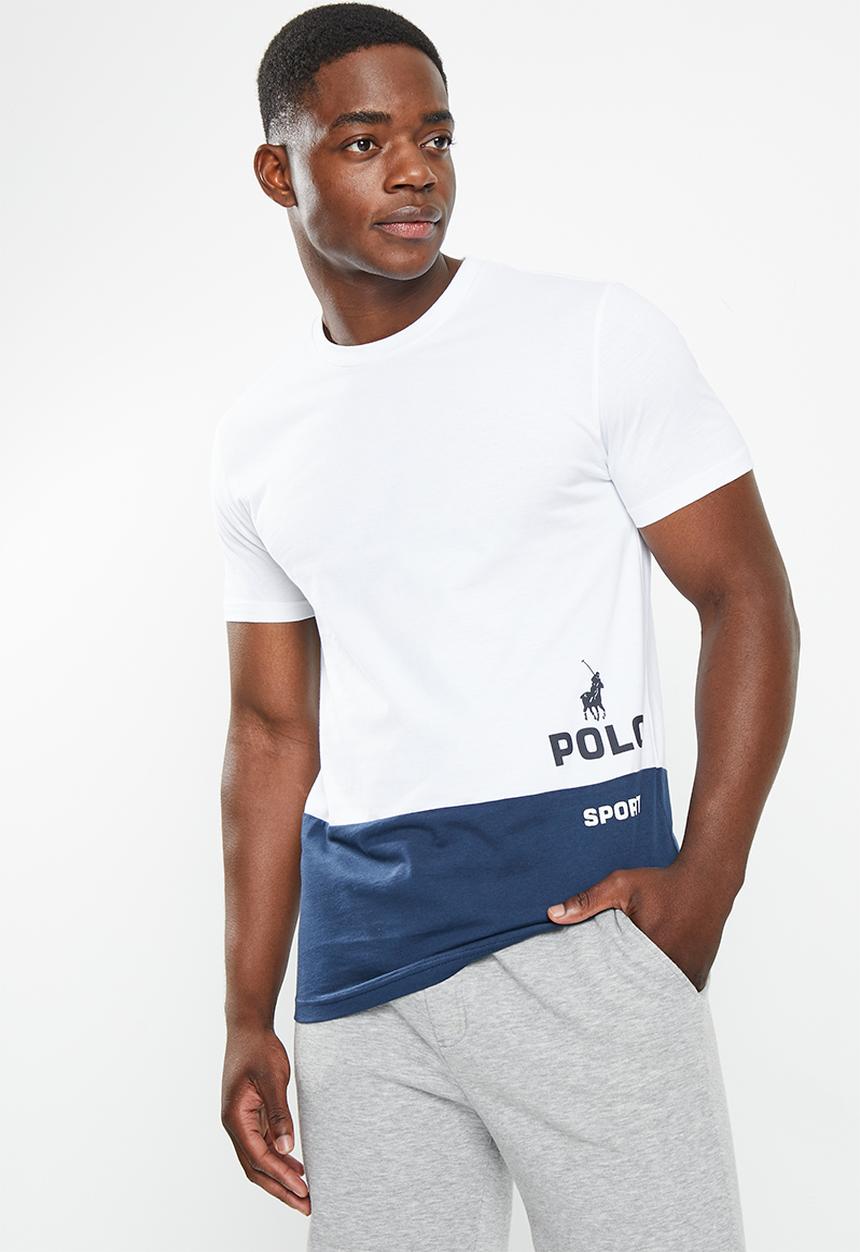 POLO - Men sport andile colourblock tee - white