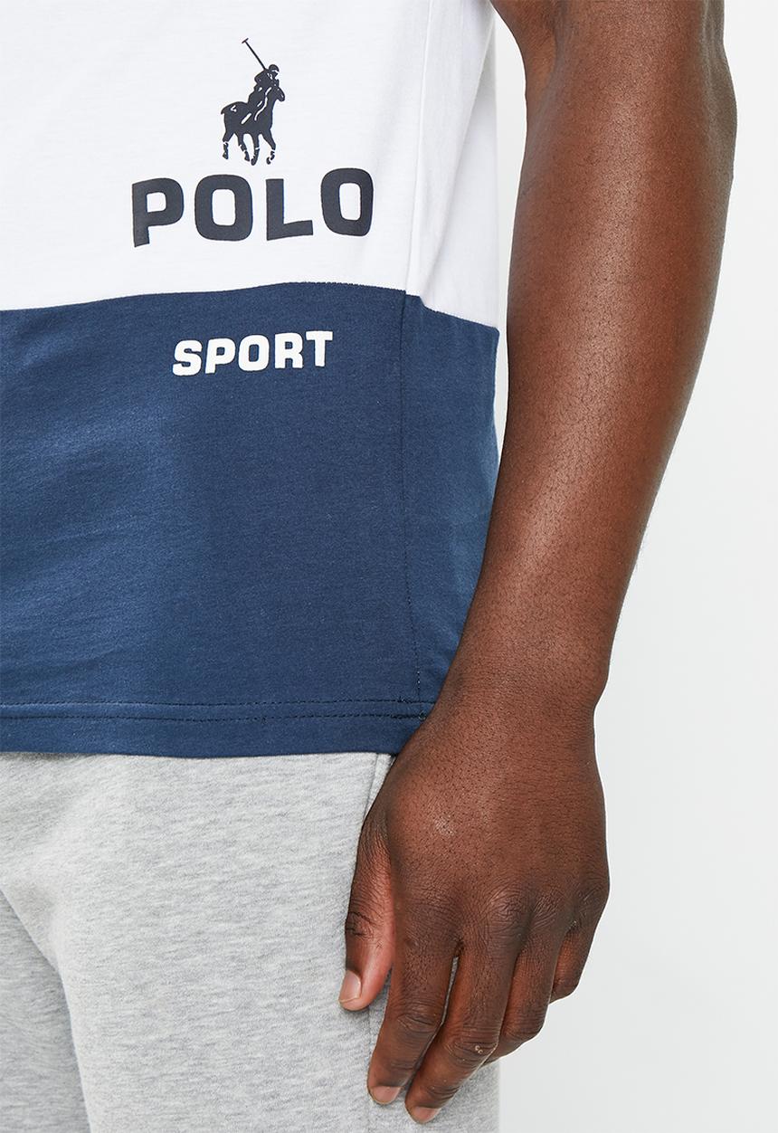 POLO - Men sport andile colourblock tee - white