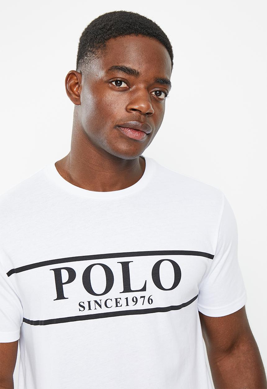 POLO - Men block logo tee - white