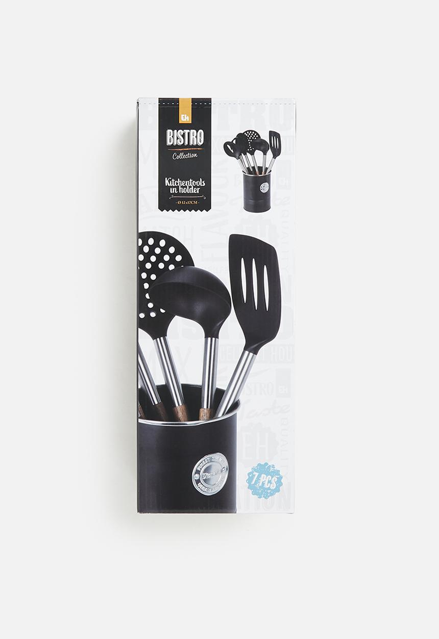 Excellent Houseware - Kitchen utensil set - black