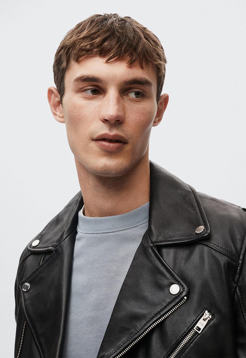 MANGO - Perfect leather jacket - black