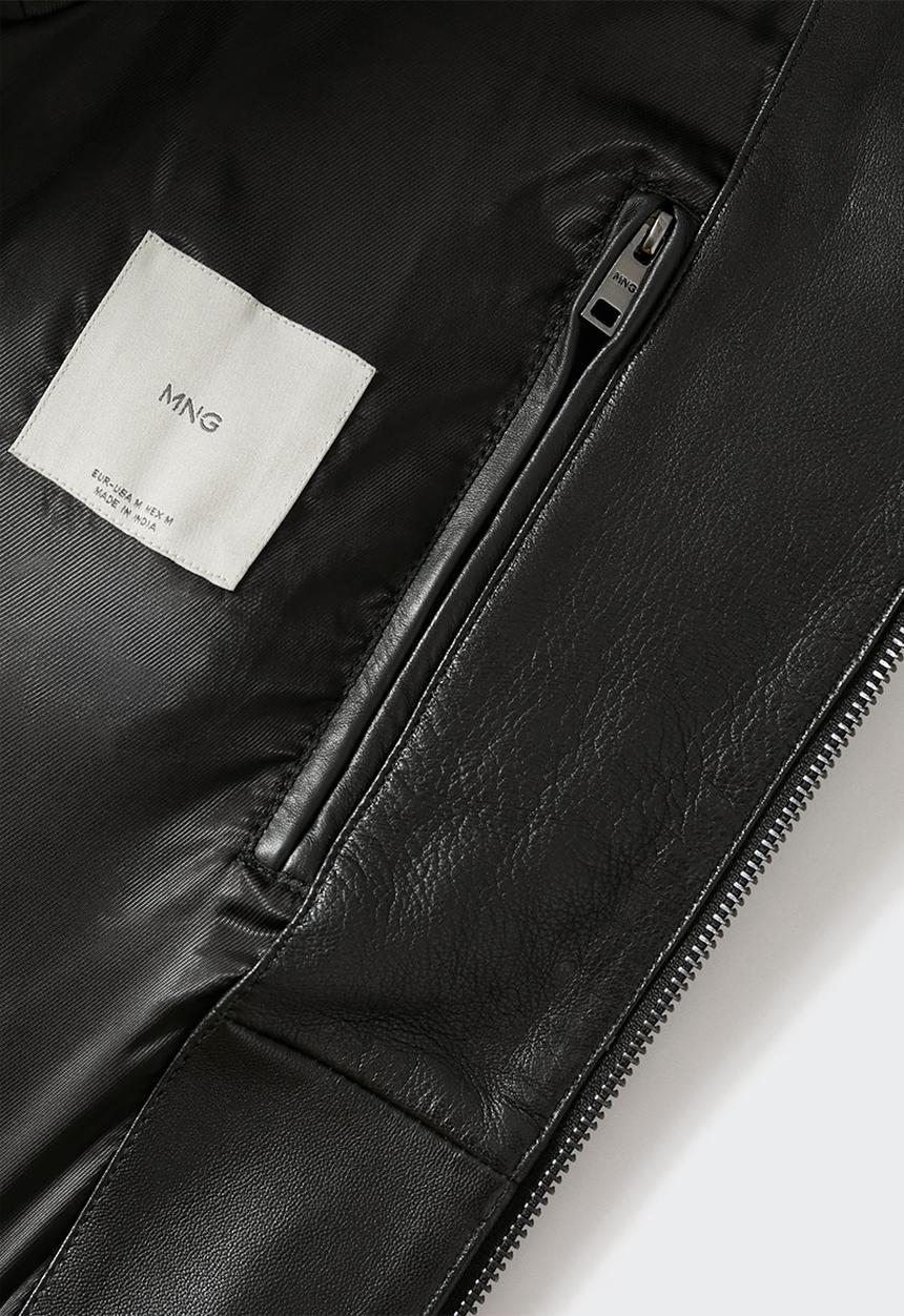 MANGO - Apollo leather jacket - black