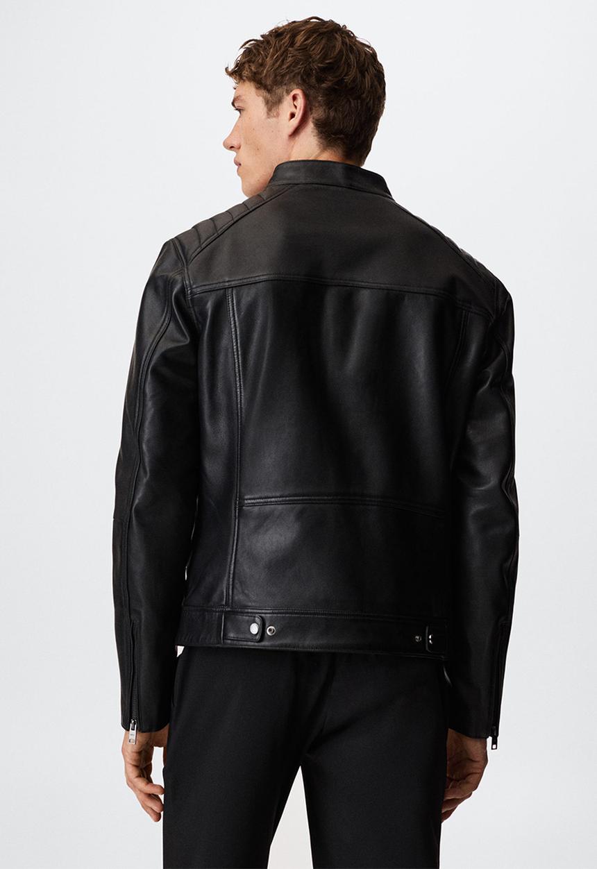 MANGO - Apollo leather jacket - black
