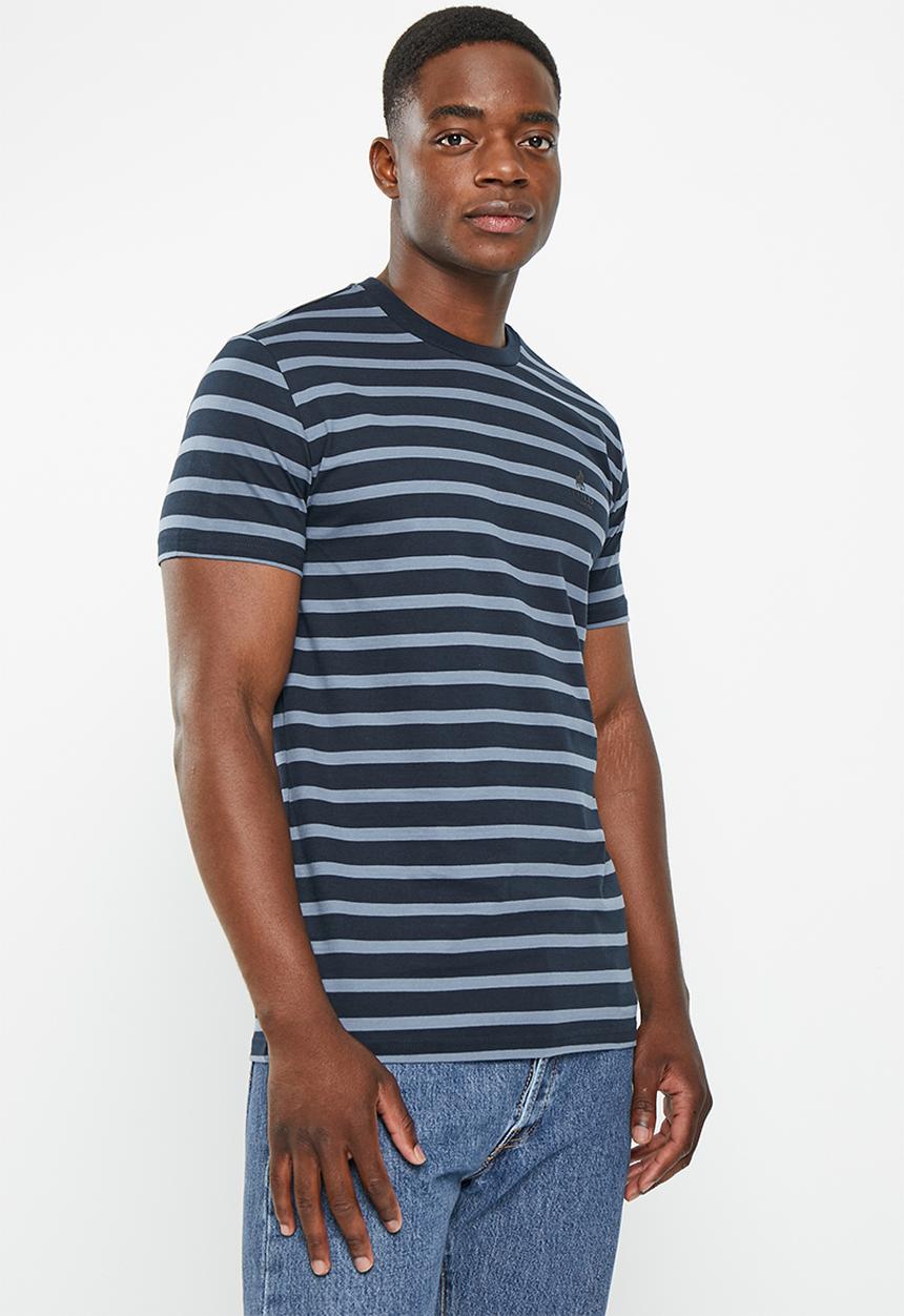 POLO - Men pjc lizwe short sleeve stripe tee - navy