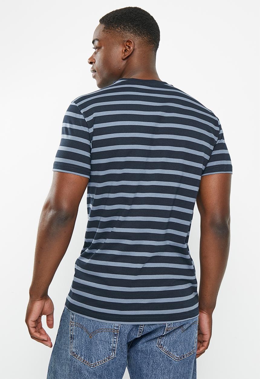 POLO - Men pjc lizwe short sleeve stripe tee - navy