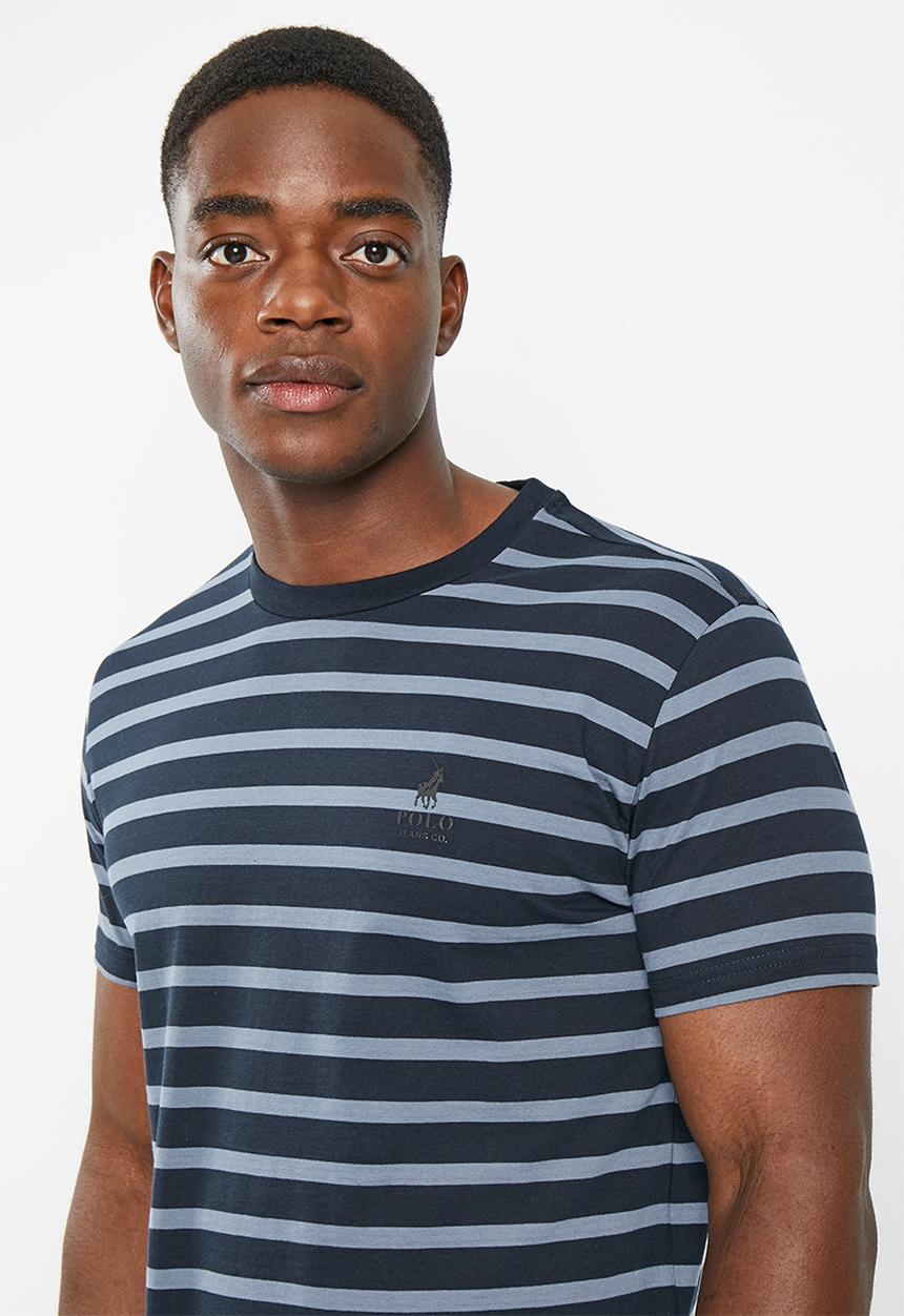 POLO - Men pjc lizwe short sleeve stripe tee - navy