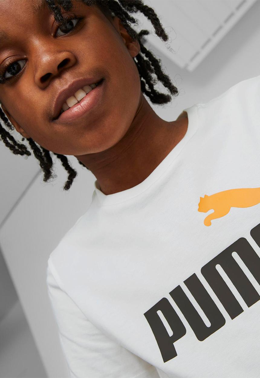 PUMA - Ess+ 2 col logo tee b - puma white & desert glay