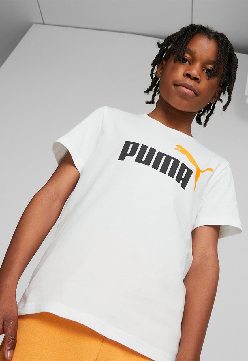 PUMA - Ess+ 2 col logo tee b - puma white & desert glay