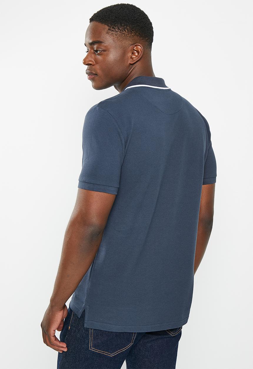 POLO - Men jacquard logo golfer - navy