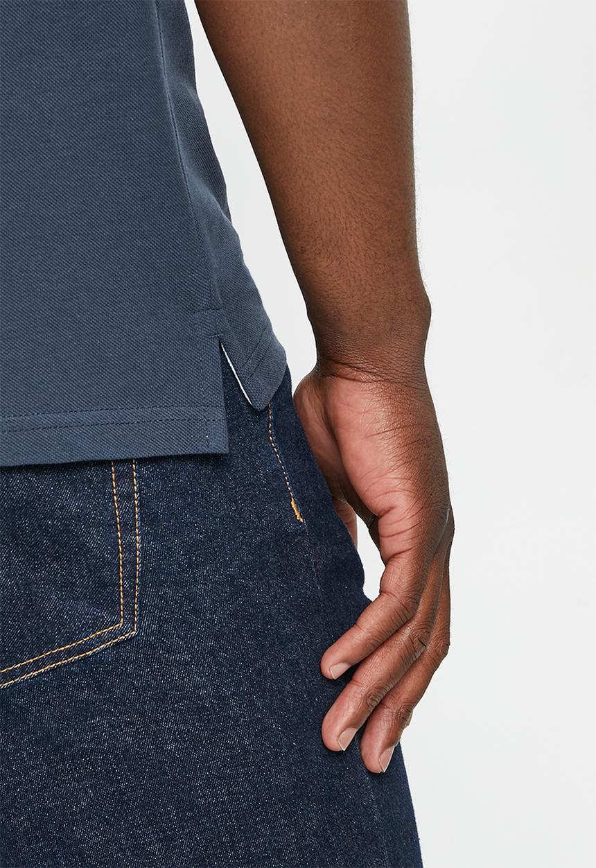 POLO - Men jacquard logo golfer - navy