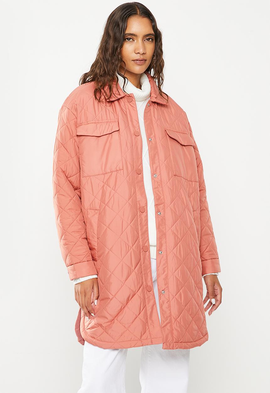 ONLY - Newtanzia long quilt shacket  - canyon rose