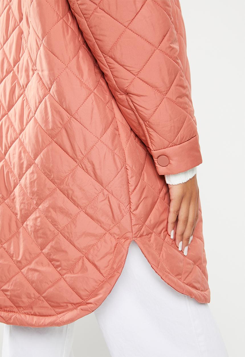 ONLY - Newtanzia long quilt shacket  - canyon rose