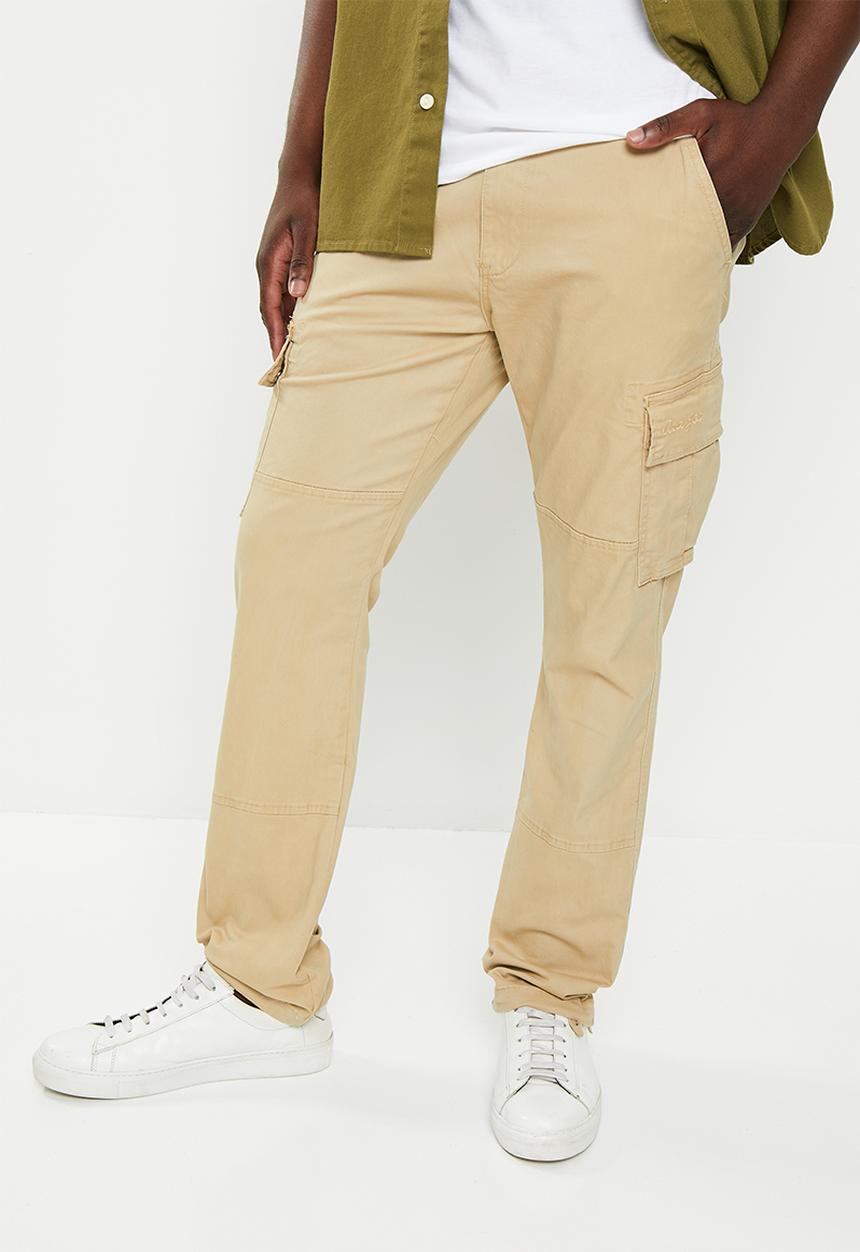 Aca Joe - Mens aca joe twill cargo pants - khaki