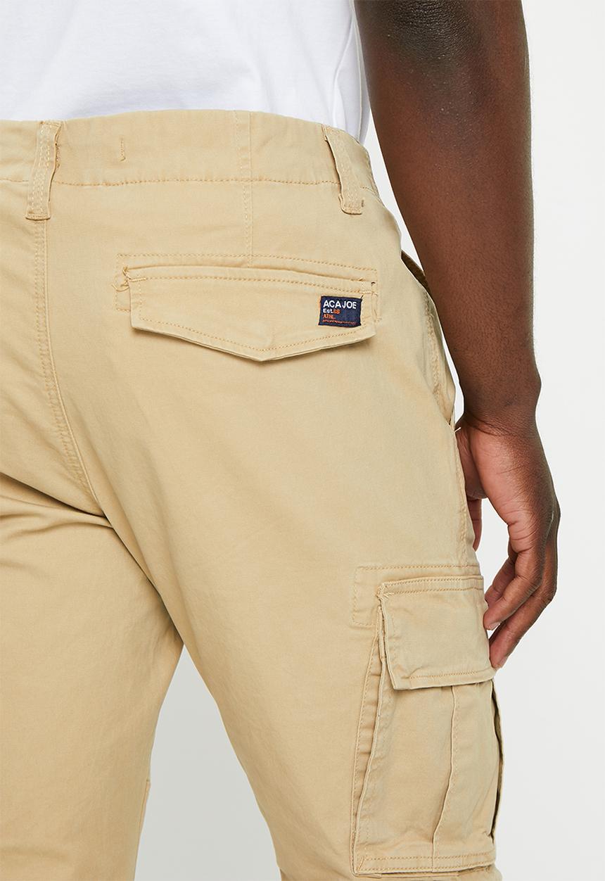 Aca Joe - Mens aca joe twill cargo pants - khaki