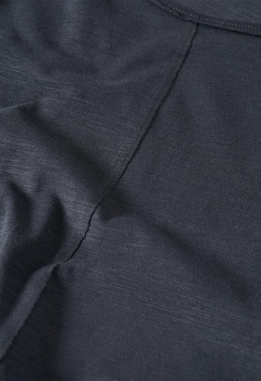 MANGO - T-shirt  slubby - charcoal