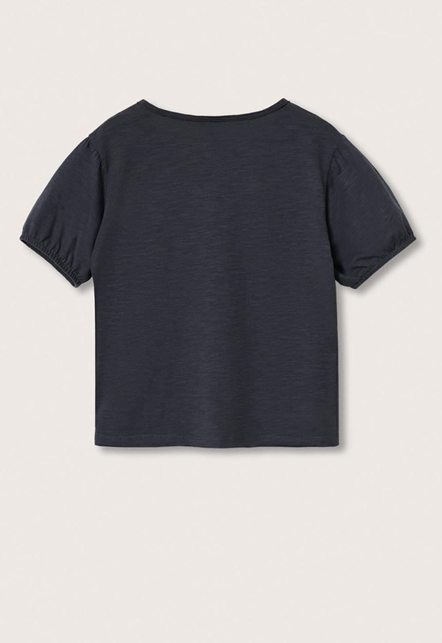 MANGO - T-shirt  slubby - charcoal