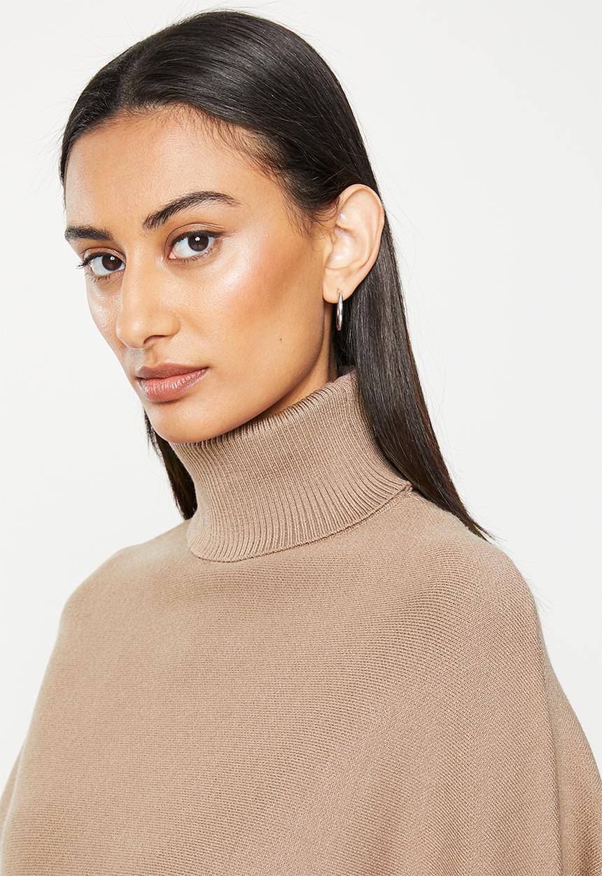 dailyfriday - High neck poncho - mocha