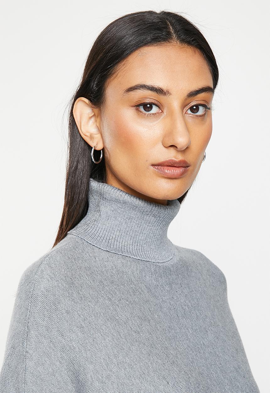 dailyfriday - High neck poncho - light grey