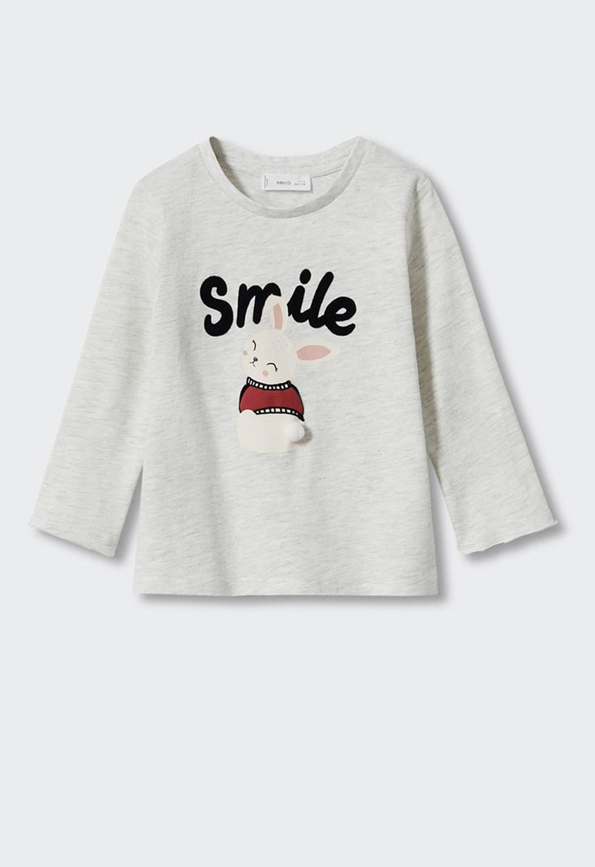 MANGO - T-shirt bunny - gray