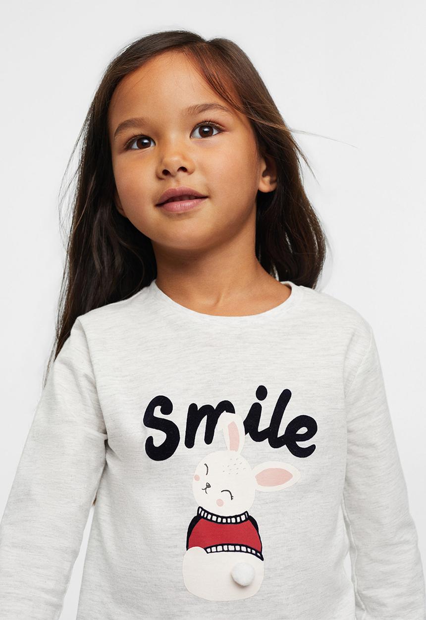 MANGO - T-shirt bunny - gray