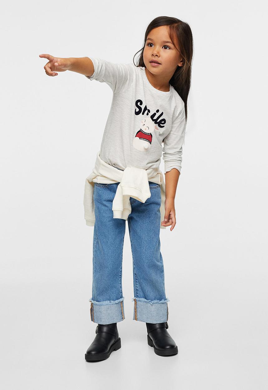 MANGO - T-shirt bunny - gray