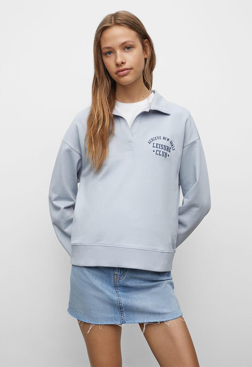MANGO - Sweatshirt  polo - light blue