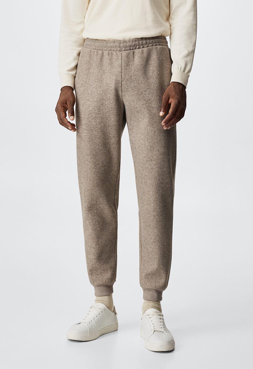 MANGO - Textured luxxe jogger - beige