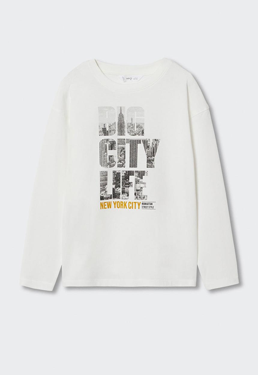 MANGO - T-shirt  city - white