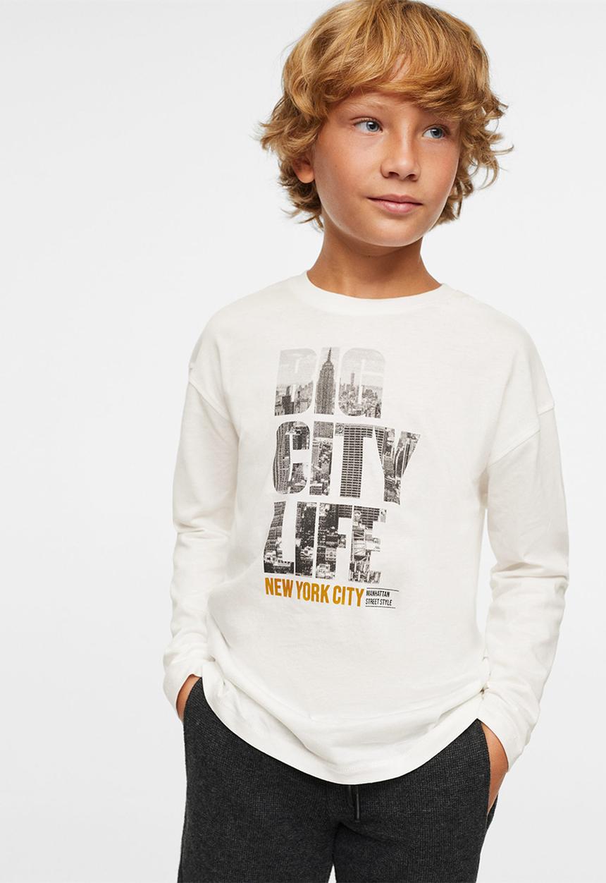 MANGO - T-shirt  city - white