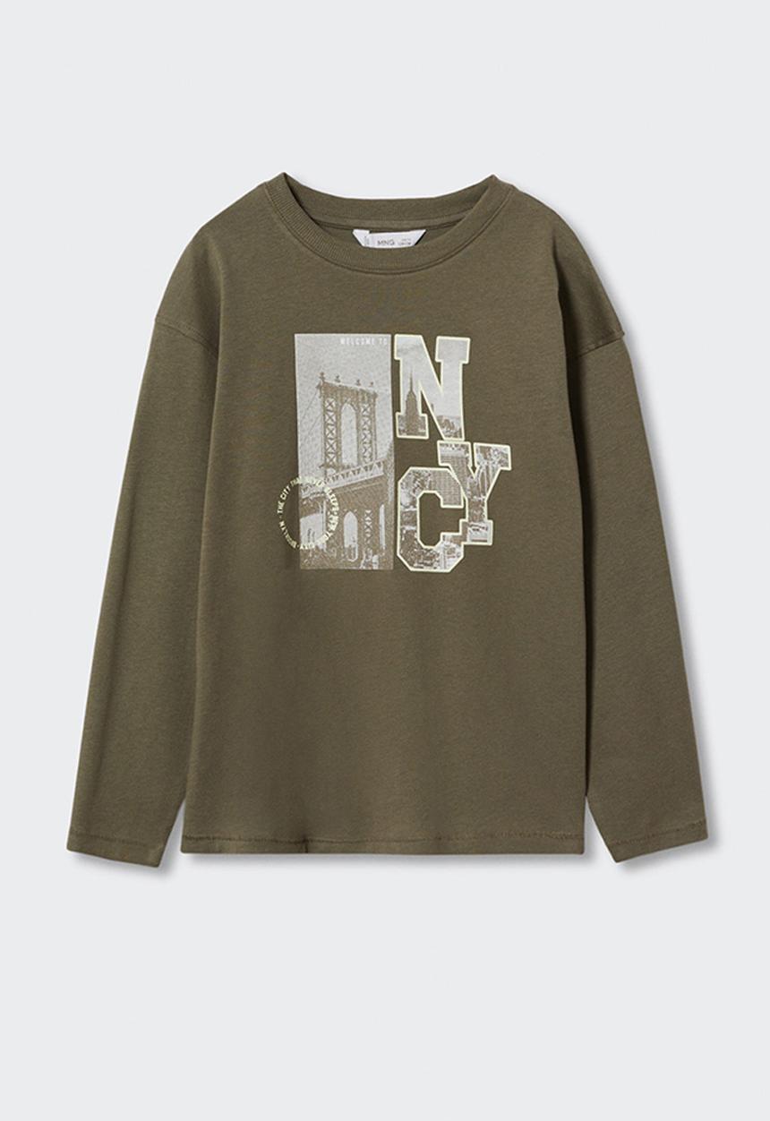 MANGO - T-shirt city - beige & khaki