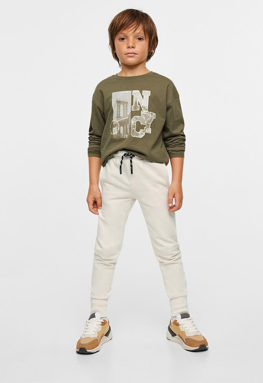 MANGO - T-shirt city - beige & khaki