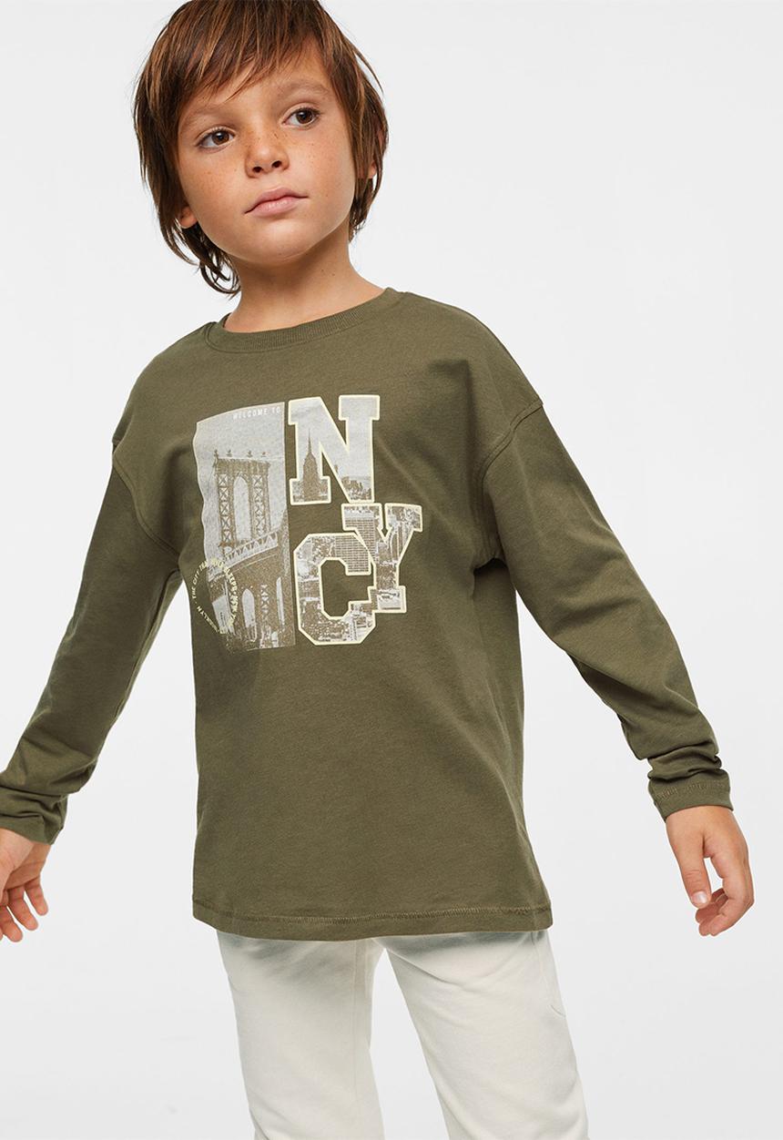 MANGO - T-shirt city - beige & khaki