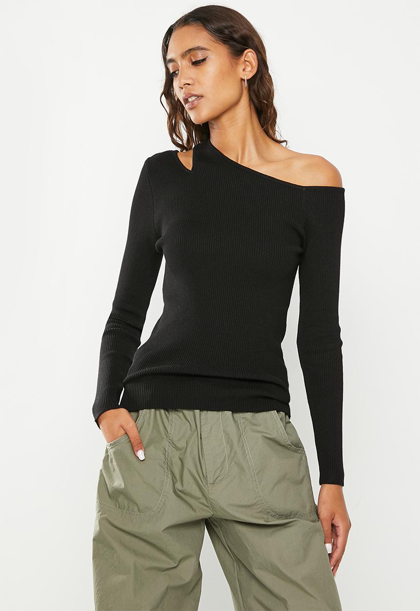 dailyfriday - Cut out shoulder top - black