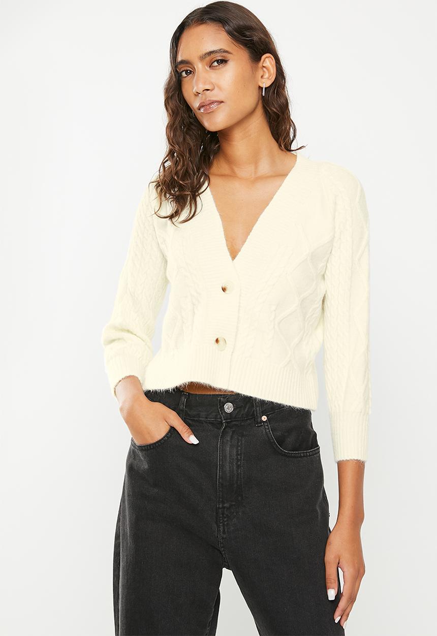 dailyfriday - Balloon sleeve cardi - ecru