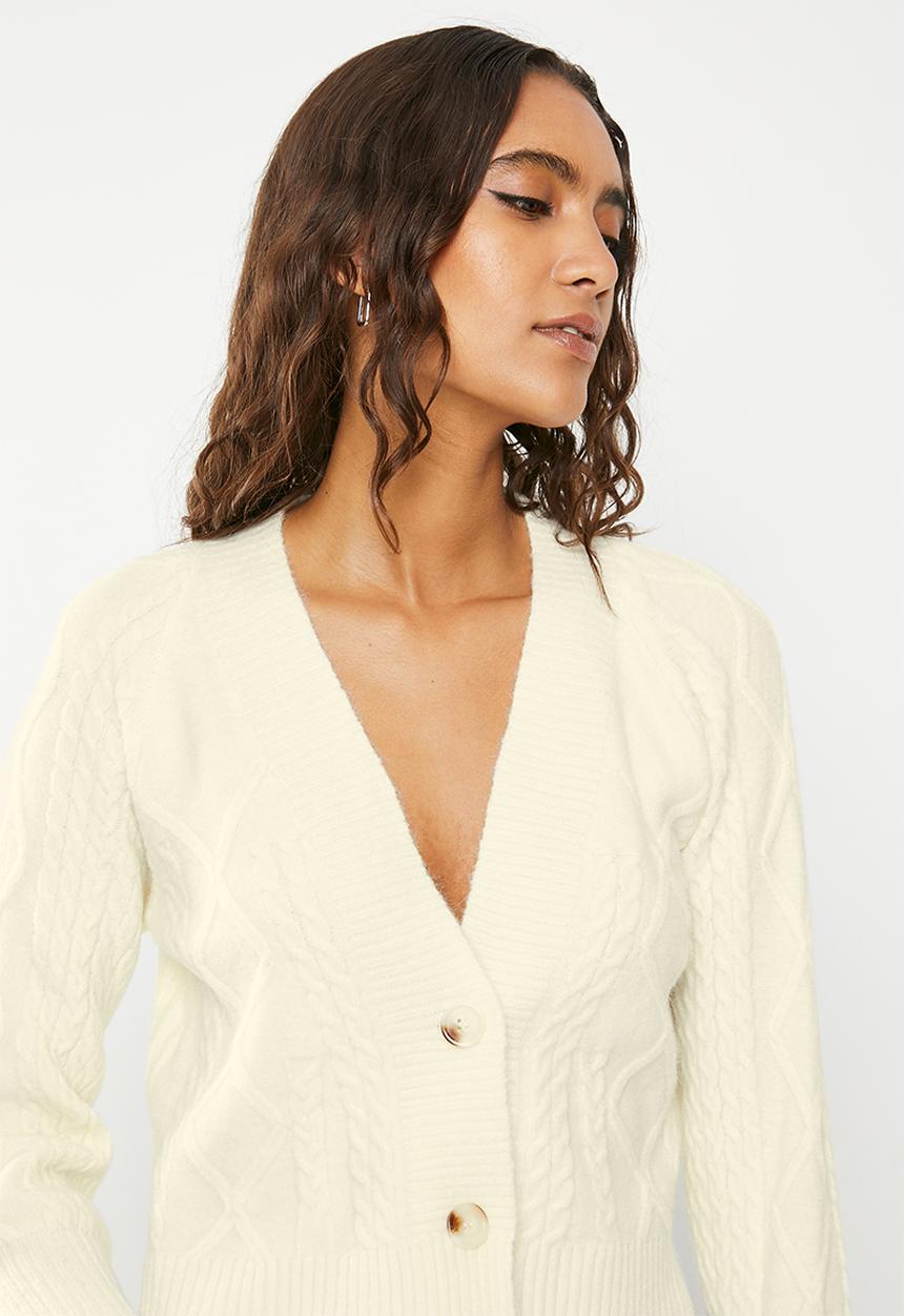 dailyfriday - Balloon sleeve cardi - ecru