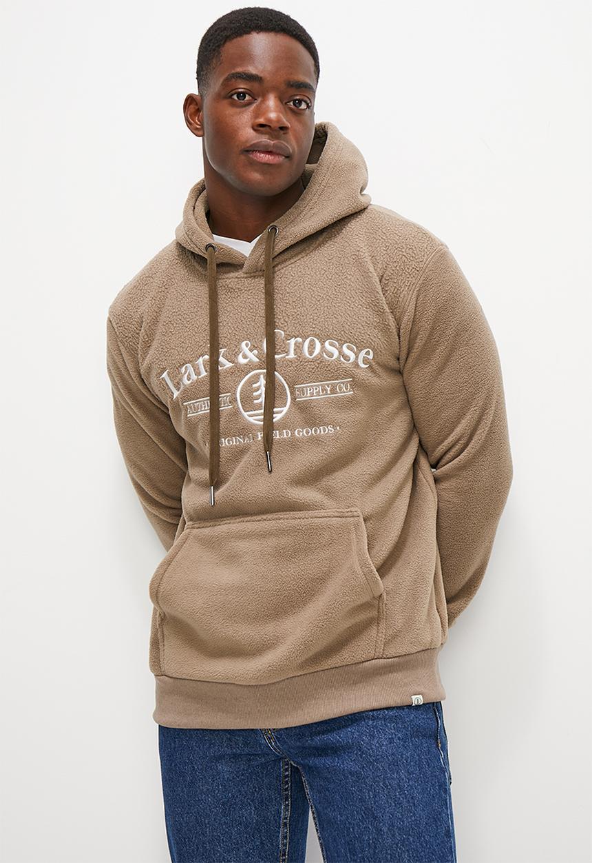 Lark & Crosse - Alv pullover polar fleece hoodie - taupe