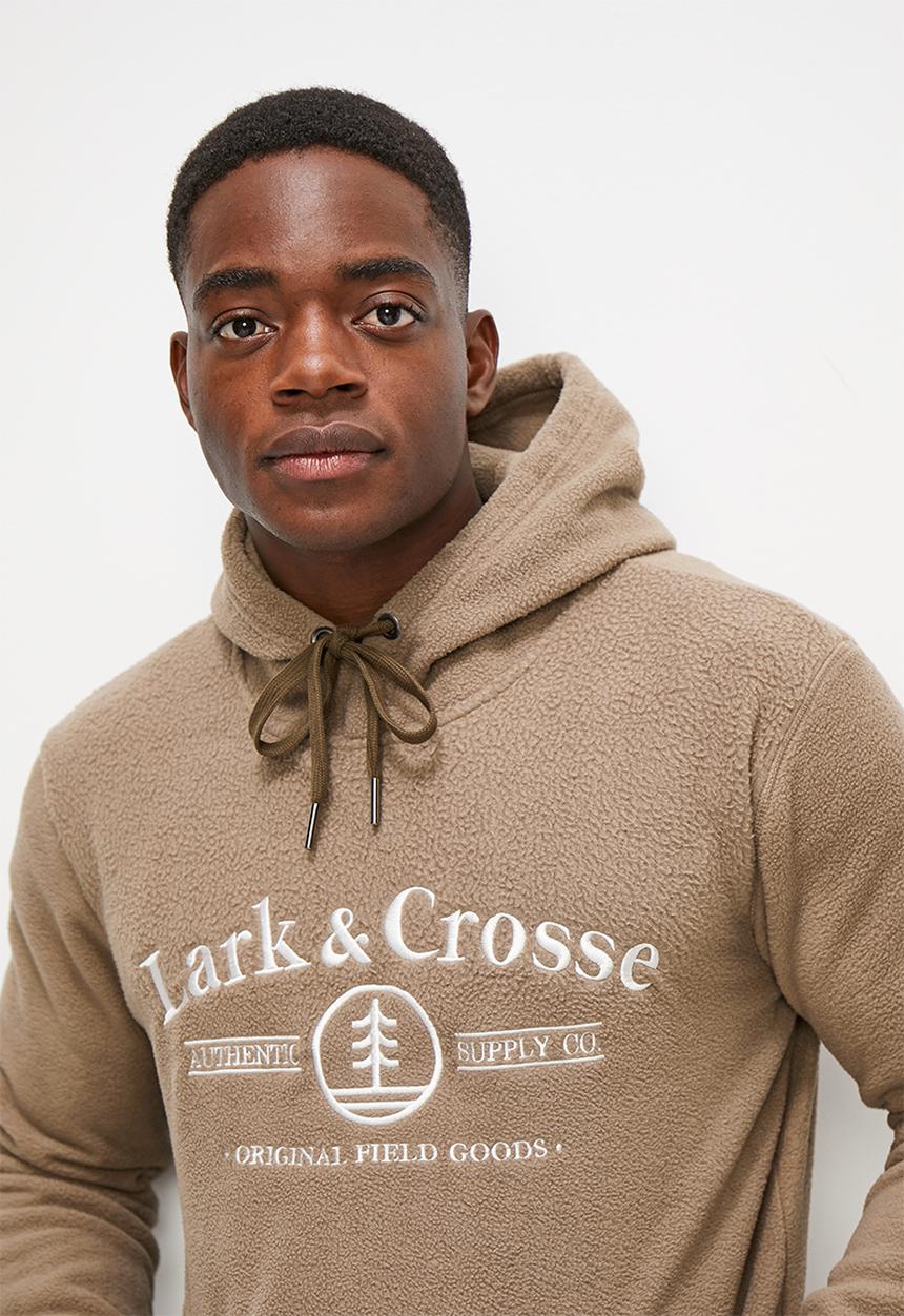 Lark & Crosse - Alv pullover polar fleece hoodie - taupe
