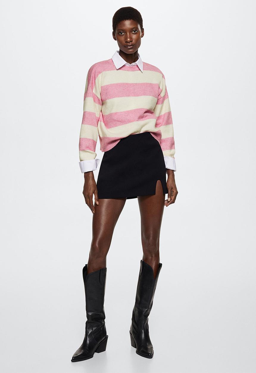 MANGO - Sweater stripy - pink