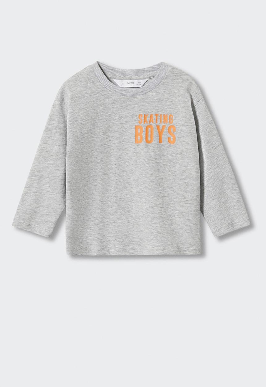 MANGO - T-shirt  panda - grey