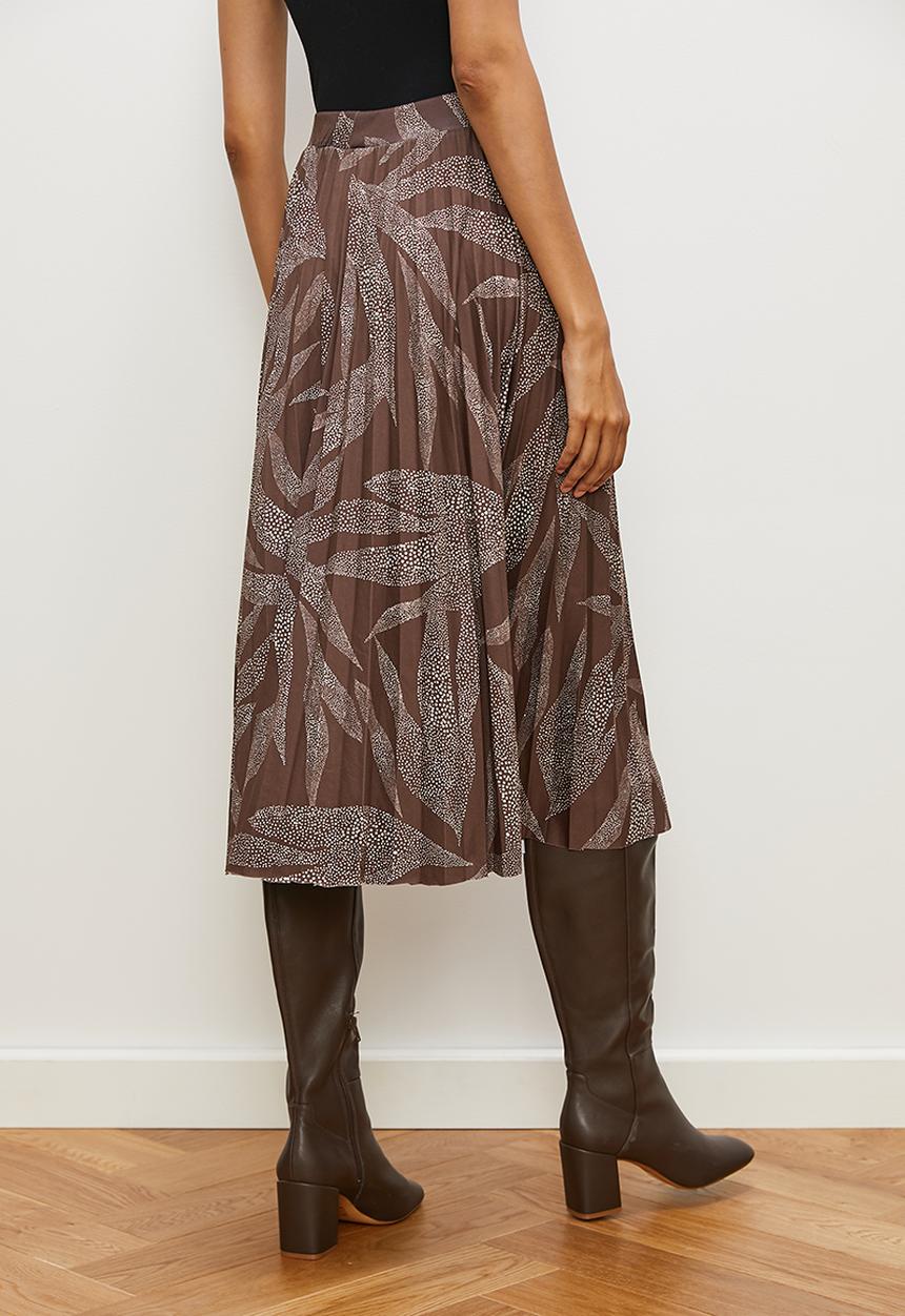 edit - Modaxi pleated skirt - large dotted leaf