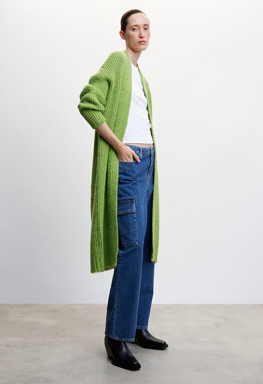 MANGO - Cardigan jirafe - medium green
