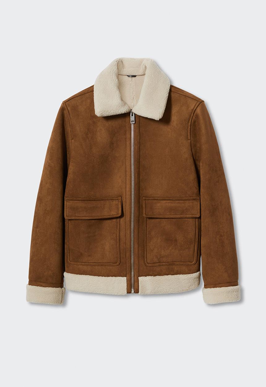 MANGO - Jacket stamford - cognac