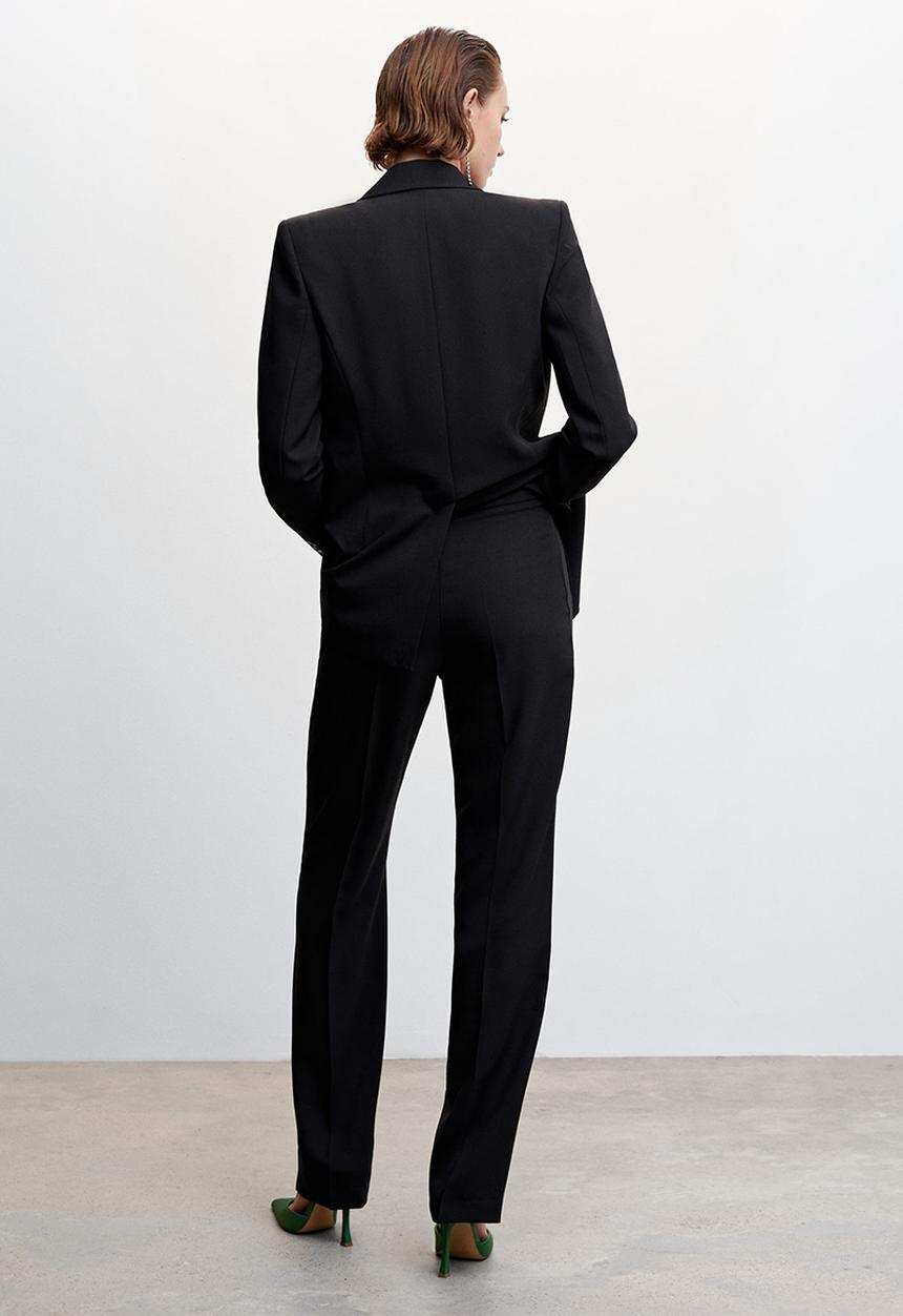 MANGO - Trousers smoking - black