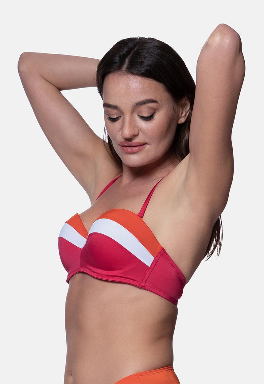 DORINA - Lawaki light padded bandeau bikini top - multi 