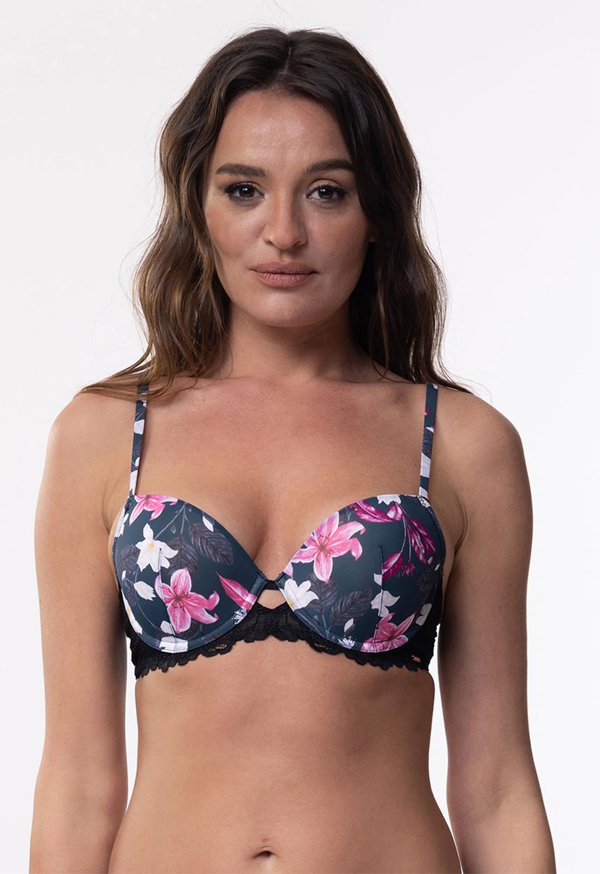 DORINA - Magnolia push up balcony bra - ink