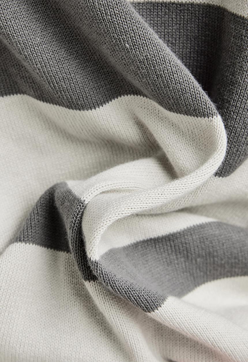 G-STAR - Irregular stripe r knit - oyster mushroom/granite stripe