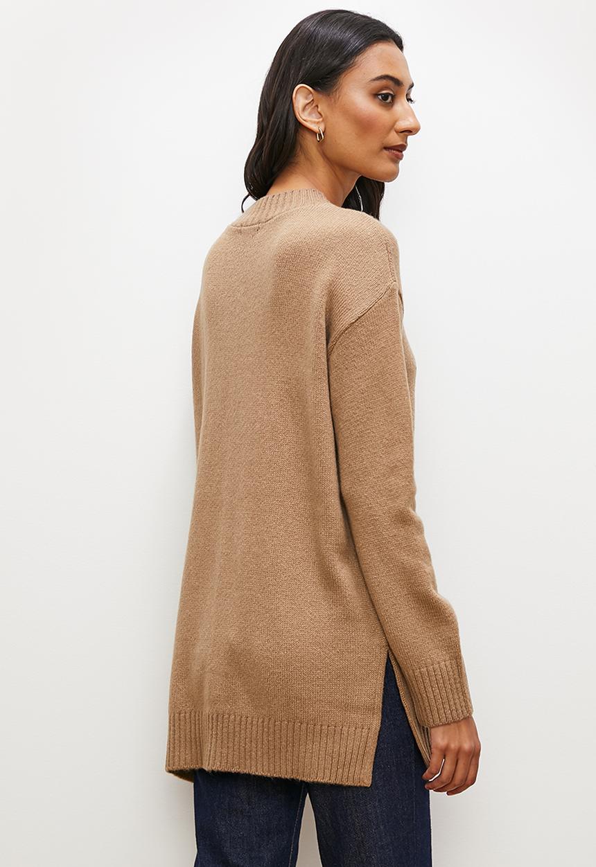 edit - Funnel neck tunic - mocca